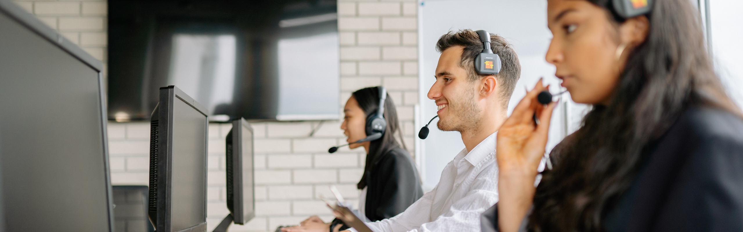 Call Center Agents Working