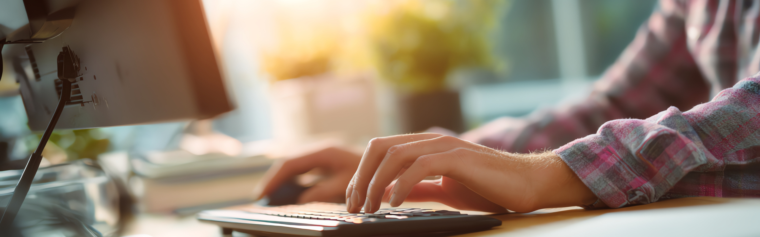 Employee using CRM software to update customer info