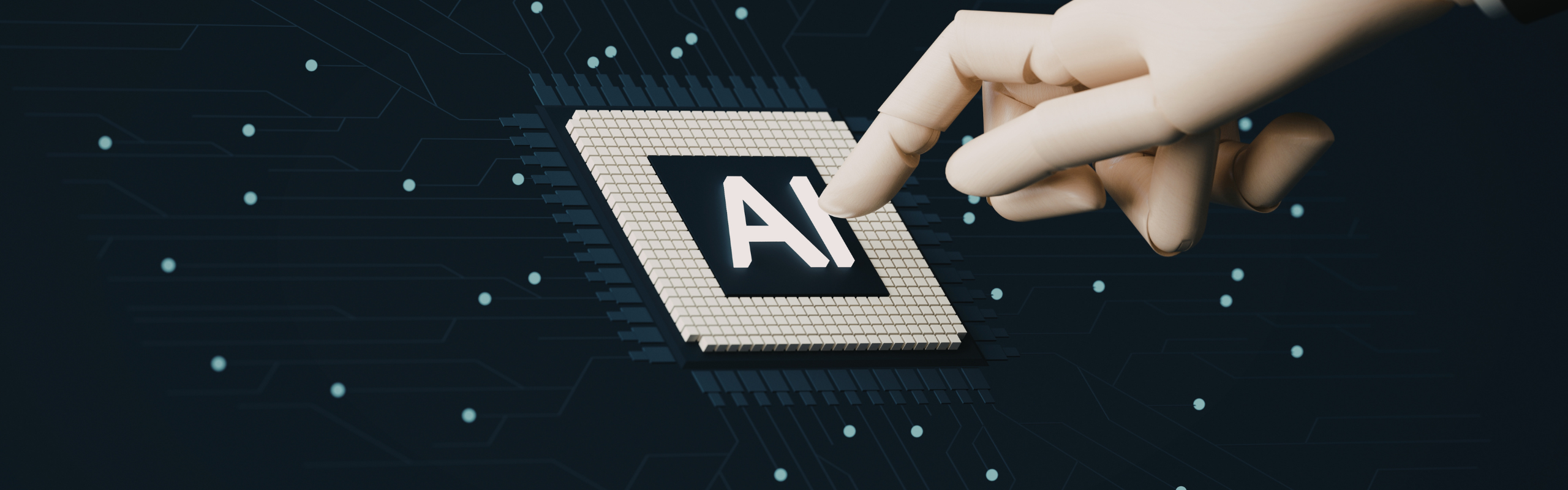 Przycisk AI uruchamiany przez robotyczną rękę