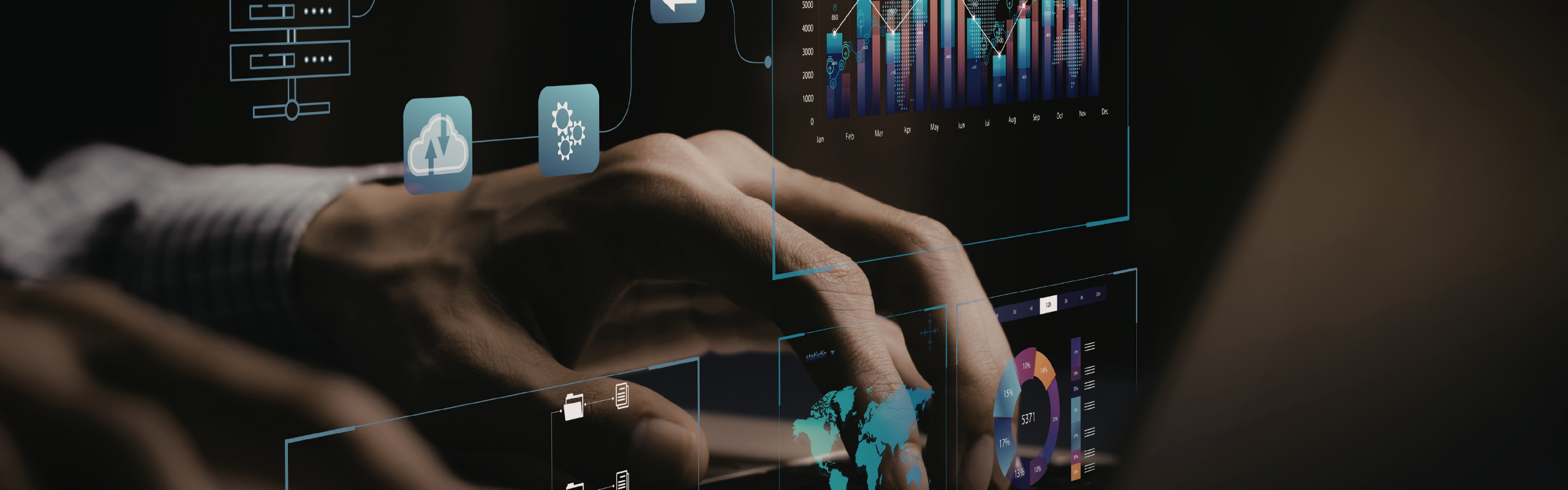 Analyzing data on a high-tech interface