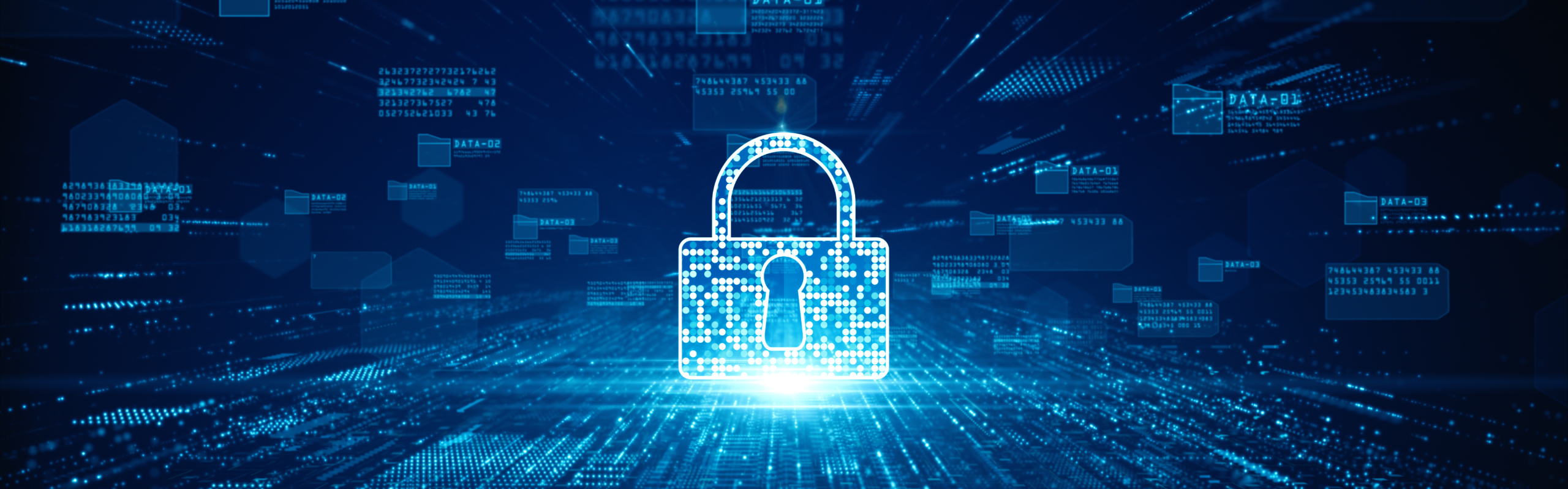 Lock Icon Cyber Security of Digital Data Network Protection