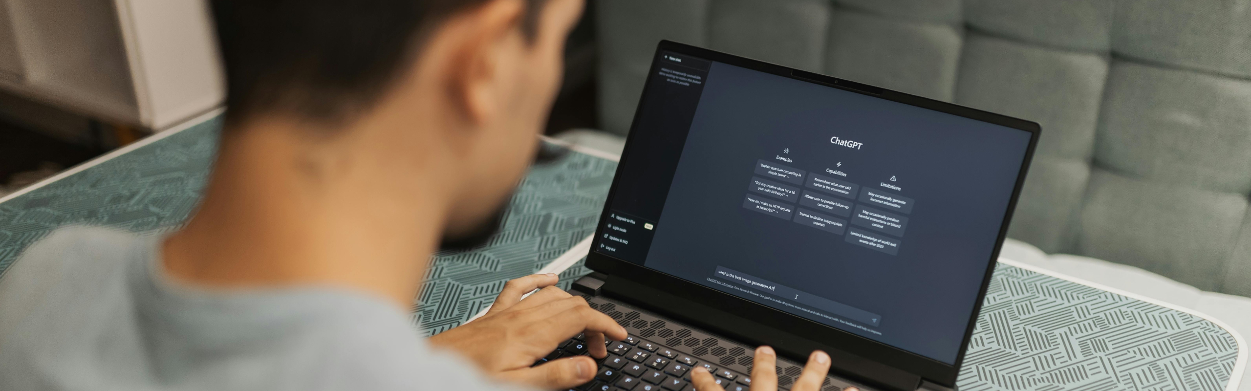 Man Working with ChatGPT AI System