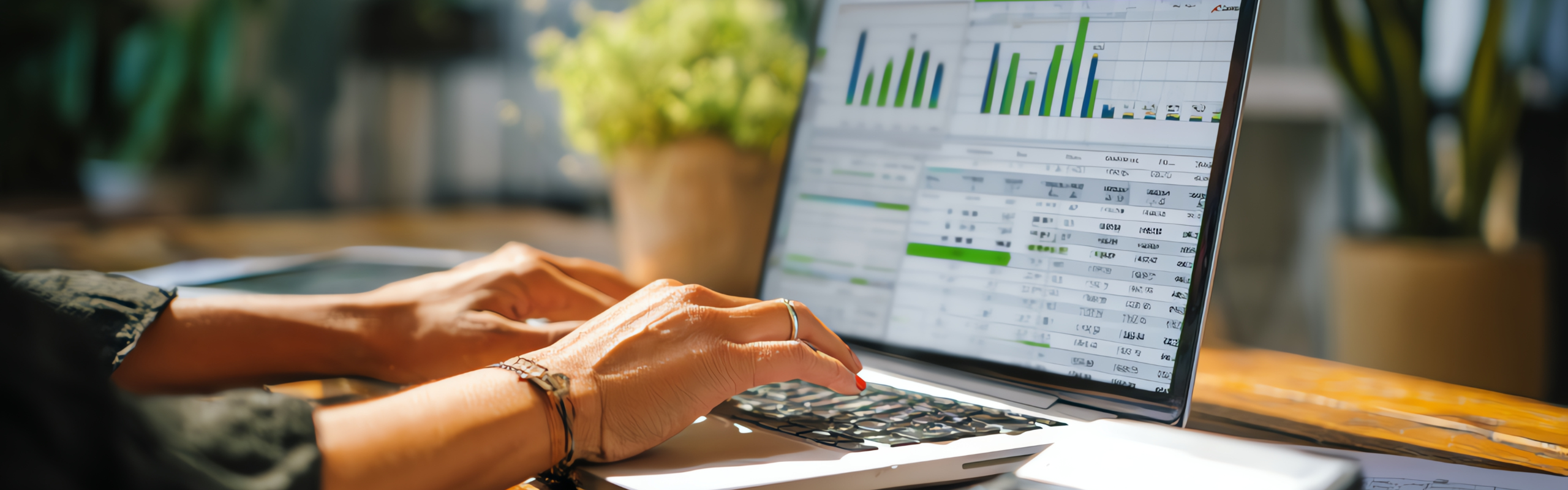 Bookkeeper inputting financial data into accounting software