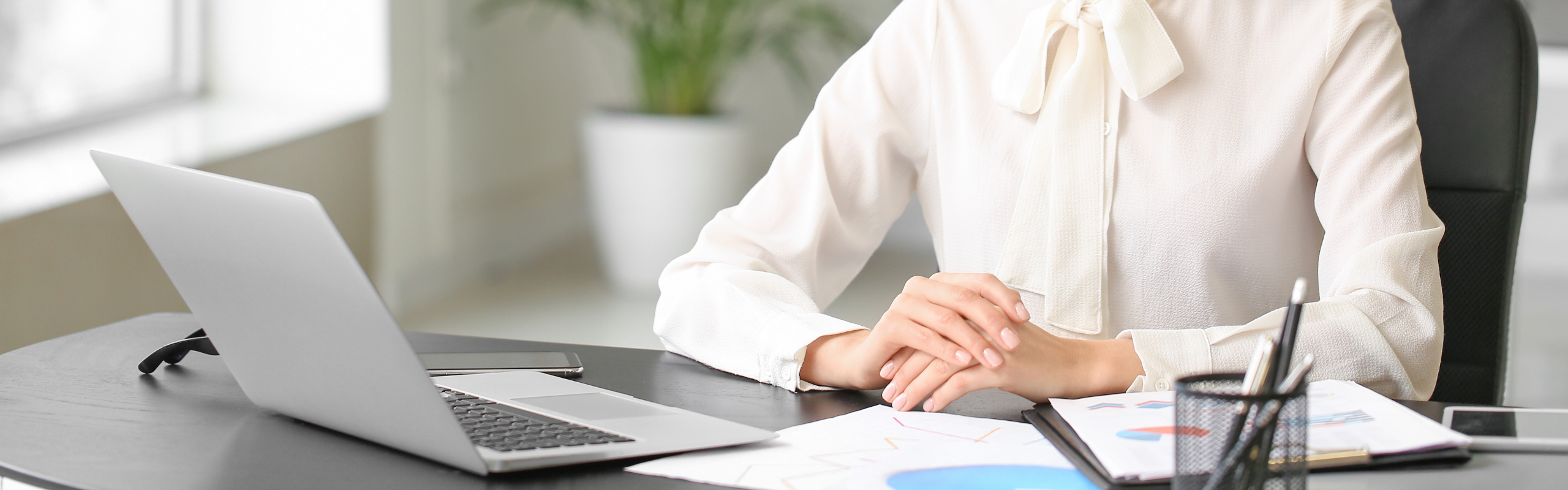 Female Accountant Working in Office